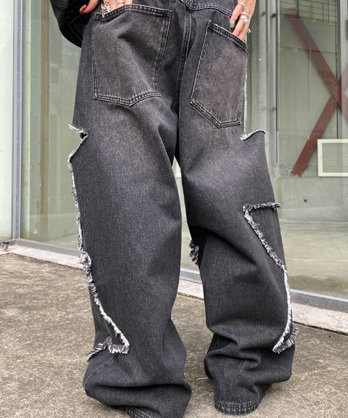 STAR PATCHED DENIM PANTS | Candy Stripper（キャンディ