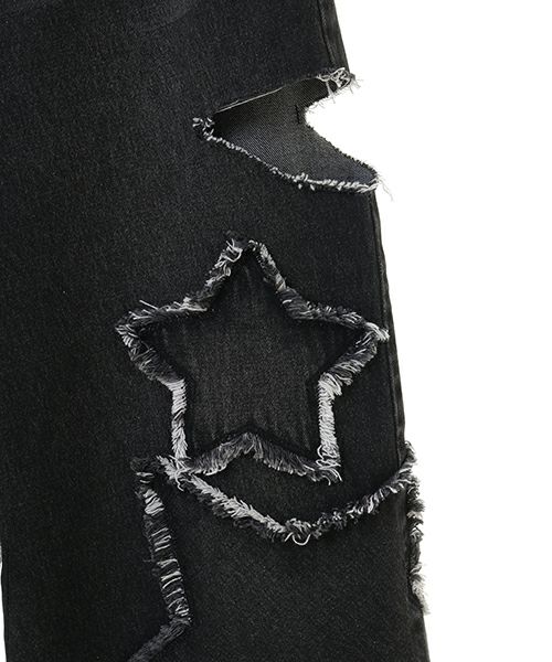 STAR PATCHED DENIM PANTS | Candy Stripper（キャンディ