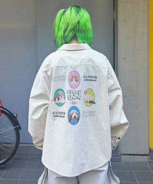 【美品】CandyStripper バルーンパンツ シルバースパンコール リボン キャンディストリッパー24年秋、大ぶりリボンのニット