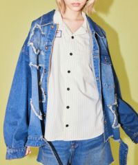 STAR PATCHED DENIM JACKET | Candy Stripper（キャンディ