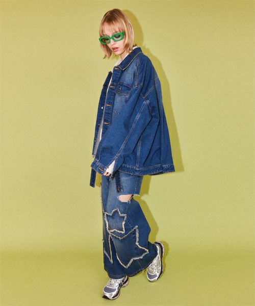 STAR PATCHED DENIM JACKET | Candy Stripper（キャンディ