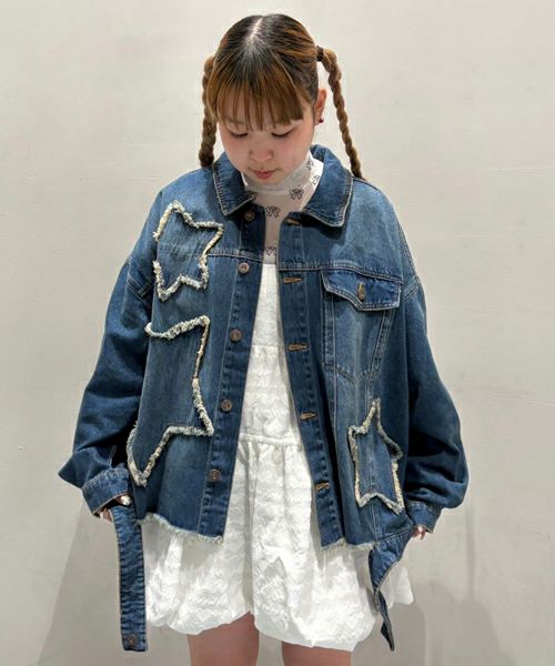 STAR PATCHED DENIM JACKET | Candy Stripper(キャンディ STAR PATCHED DENIM JACKET | Candy Stripper(キャンディ