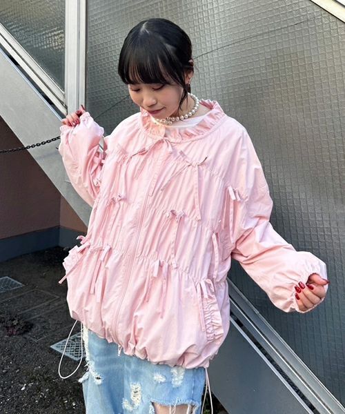 ジャケット・アウター Candy Stripper RIBBON JERSEY BLOUSON RIBBON RIBBON JERSEY BLOUSON | Candy Stripper（キャンディ