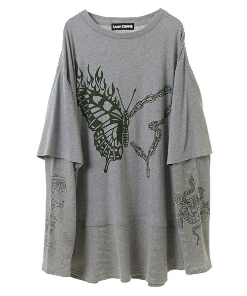 【最終値下げ】キャンディストリッパー トップス パフスリーブ FIRE BUTTERFLY LAYERED TOPS | Candy Stripper（キャンディ