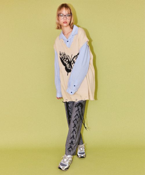 LACE UP LAYERED PANTS | Candy Stripper（キャンディ