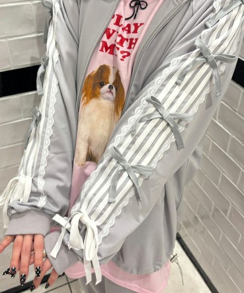 RIBBON RIBBON JERSEY BLOUSON | Candy Stripper（キャンディ