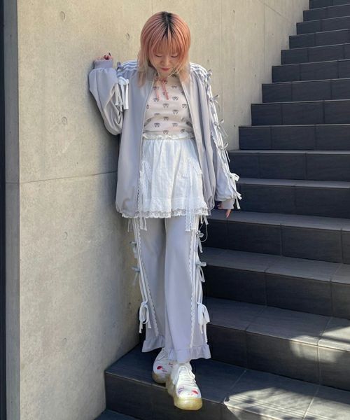 【美品】CandyStripper バルーンパンツ シルバースパンコール リボン RIBBON RIBBON JERSEY PANTS | Candy Stripper（キャンディ