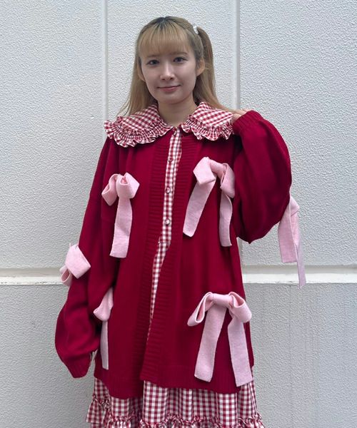 RIBBON KNIT CARDIGAN | Candy Stripper（キャンディ ストリッパー 