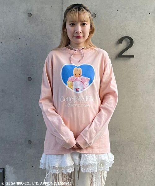 MARRONCREAM】CETTE JOLIE FILLE L/S TEE | Candy Stripper  