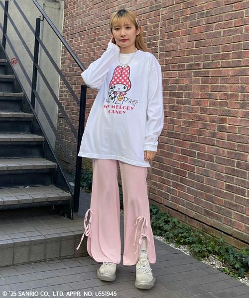 おぼろ キャンディストリッパー my melody pepe Tシャツ MY MELODY】HUGGING PEPE L/S TEE | Candy Stripper（キャンディ