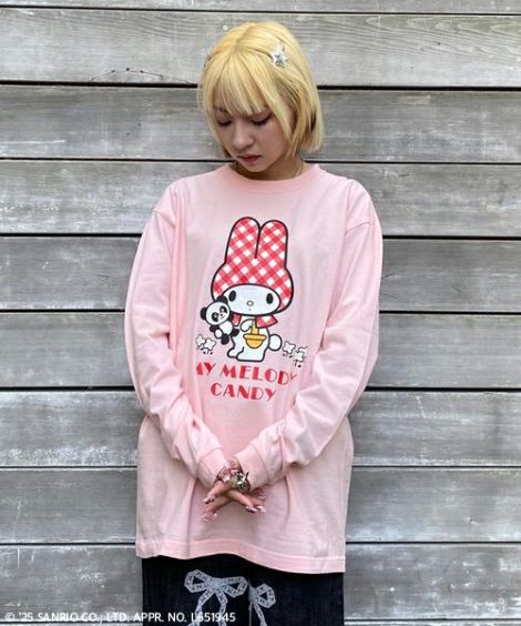 【MY MELODY】<br>HUGGING PEPE L/S TEE