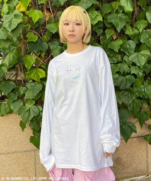 ANGEL 【HELLO KITTY】RHINESTONE L/S TEE | Candy Stripper ANGEL 【HELLO KITTY】RHINESTONE L/S TEE | Candy Stripper