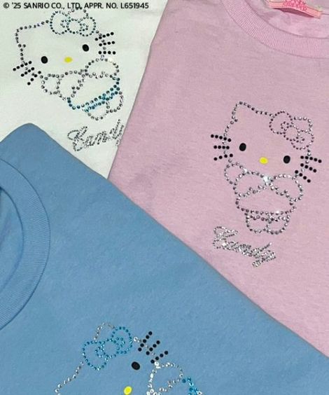 ANGEL 【HELLO KITTY】RHINESTONE L/S TEE