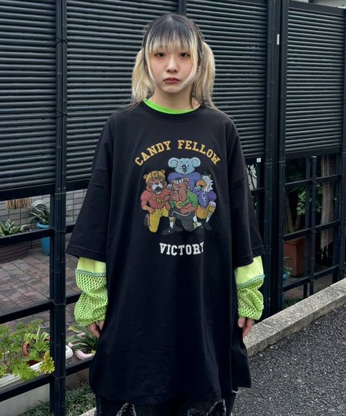 DaizyStripper まゆ Big シルエット Tee TOKYO CANDY PEPE ＆ TIGER BIG TEE | Candy Stripper