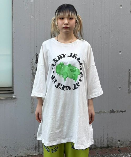 tシャツ WANTED PEPE BIG BIG Tシャツ レディース メンズ Candy Stripper tシャツ WANTED PEPE BIG Tシャツ レディース