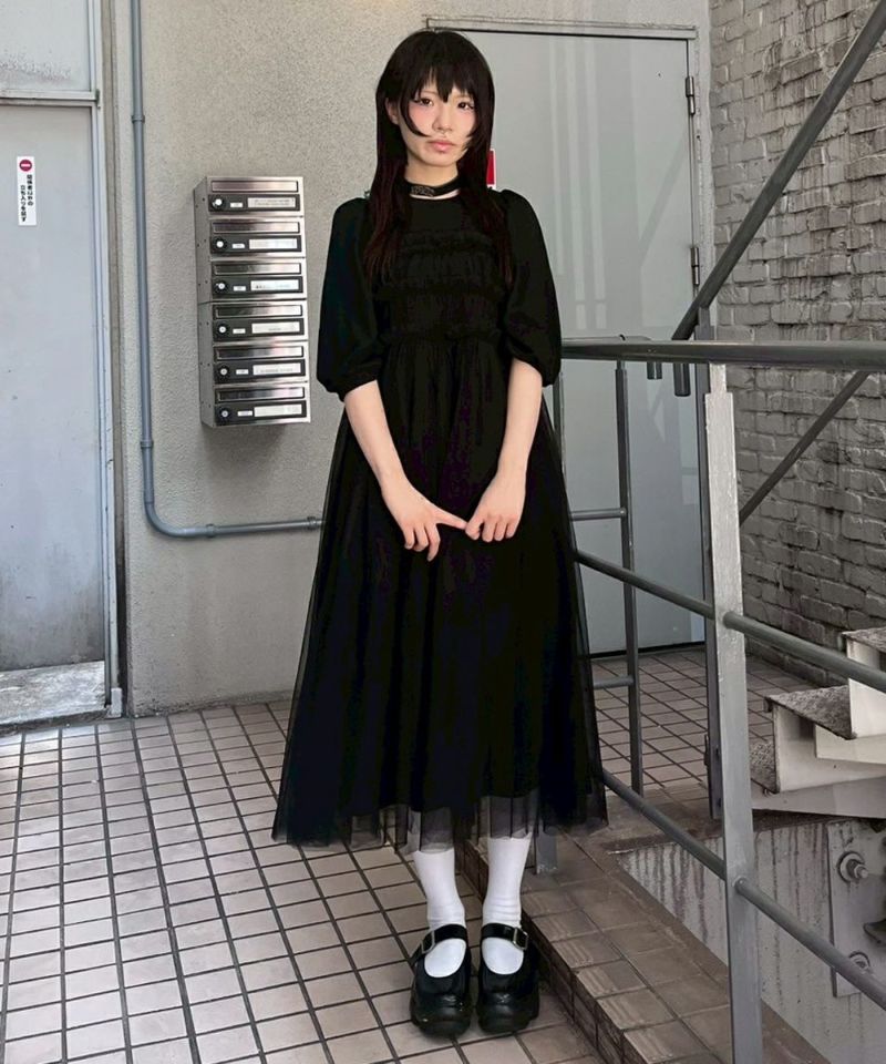 Candy Stripper 黒　ワンピース　ドレス Candy Stripper ワンピース BUSTIER TIERED ドレス : ZOZOTOWN