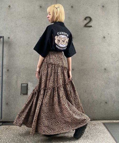 【タグ付き】Candy Stripper キャンディストリッパー　レオパード柄 LEOPARD COLLAR FRILL SWEAT | Candy Stripper（キャンディ