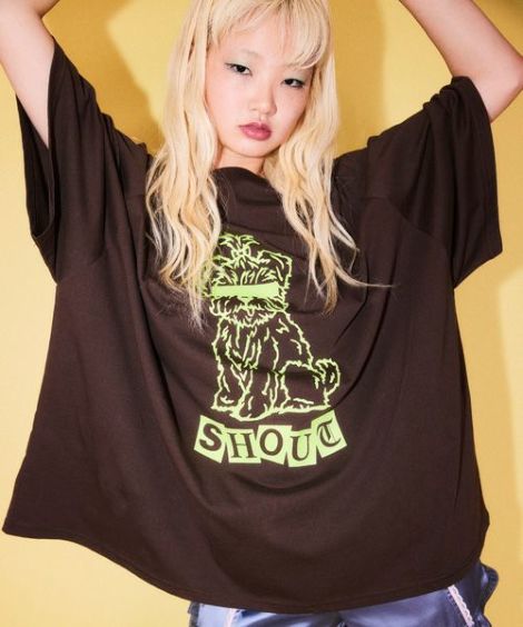 SHOUT PUPPY OVER SIZE RAGLAN TOPS