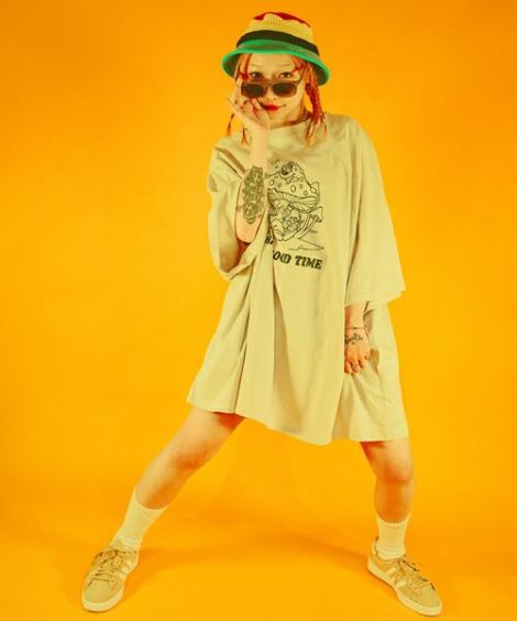 MUSHROOM TWINS OVER SIZE RAGLAN TOPS