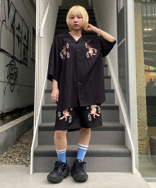 ブラウス シャツ PRANK CATS CHINA シャツ レディース メンズ PHANTOM CATS CHINA SHIRT | Candy Stripper（キャンディ