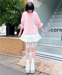 RIBBON SKIRT LAYERED PANTS | Candy Stripper（キャンディ