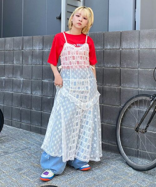 Candy Stripper LACY ドレス　カットワーク　花柄　白　M Candy Stripper LACY ドレス カットワーク 花柄 白 M - メルカリ