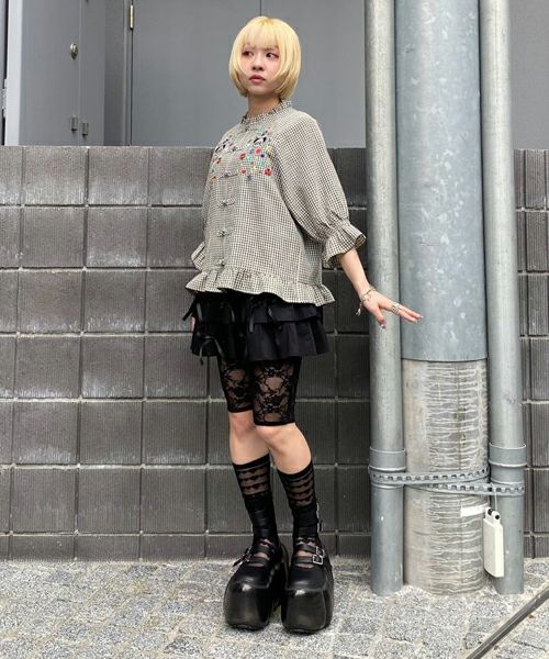 FLOWER PEPE CHINA BLOUSE | Candy Stripper（キャンディ ストリッパー