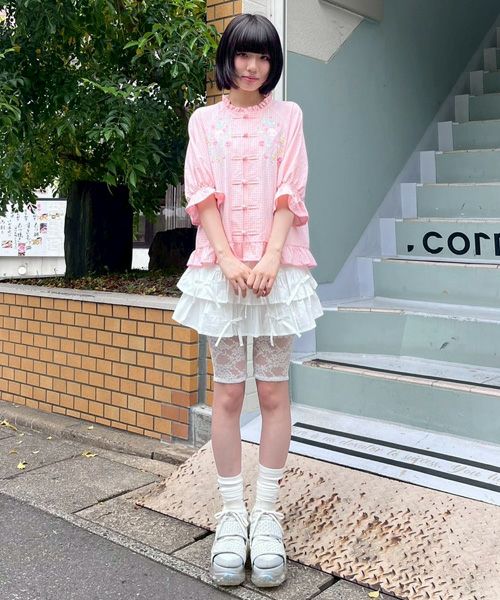 レーヨンナイロン刺繍チャイナブラウス　キャンディストリッパー レーヨンナイロン刺繍チャイナブラウスキャンディストリッパー