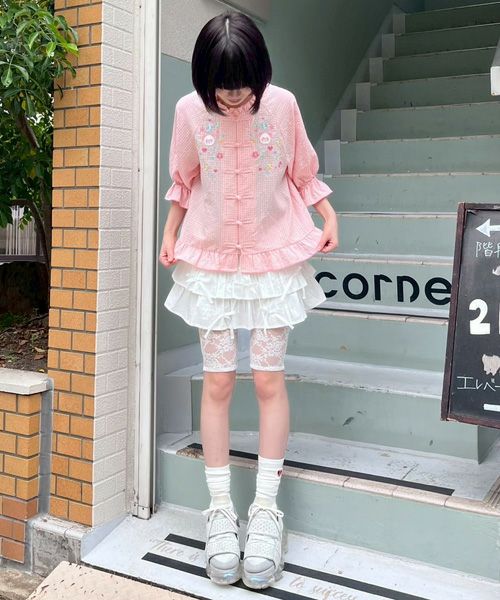 FLOWER PEPE CHINA BLOUSE | Candy Stripper（キャンディ ストリッパー