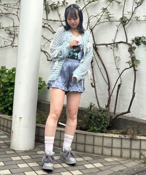 RIBBON MESH KNIT CARDIGAN | Candy Stripper（キャンディ