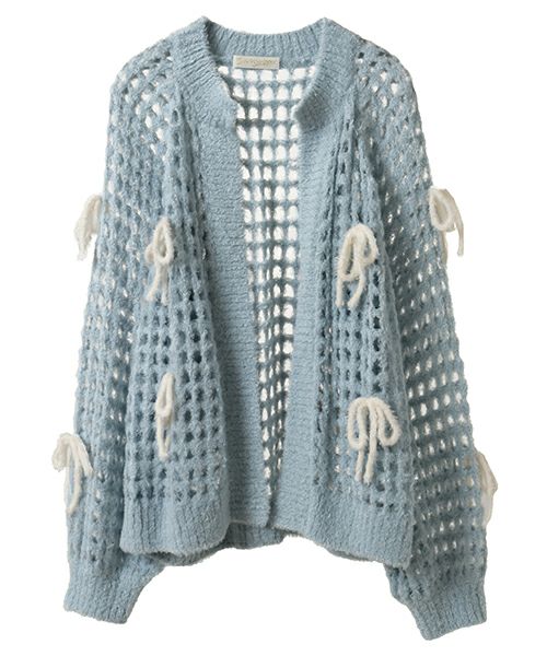 カーディガン RIBBON KNIT カーディガン レディース ROPE' PICNIC カーディガン ミラノリブ金ボタンニット