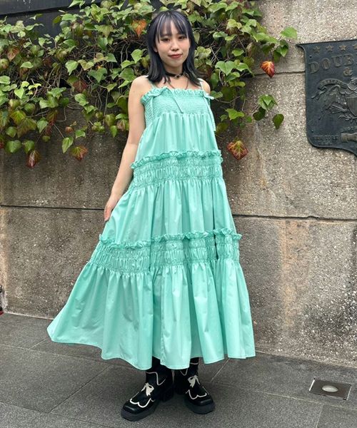 FOR YOU SHIRRING DRESS | Candy Stripper（キャンディ ストリッパー