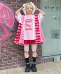 RUSH CHICK BORDER SWICHED TOPS | Candy Stripper（キャンディ