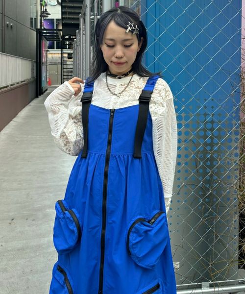 トップス PELLICULE garter lacepattern laceup corset layered tee｜PELLICULE | ぺリキュール