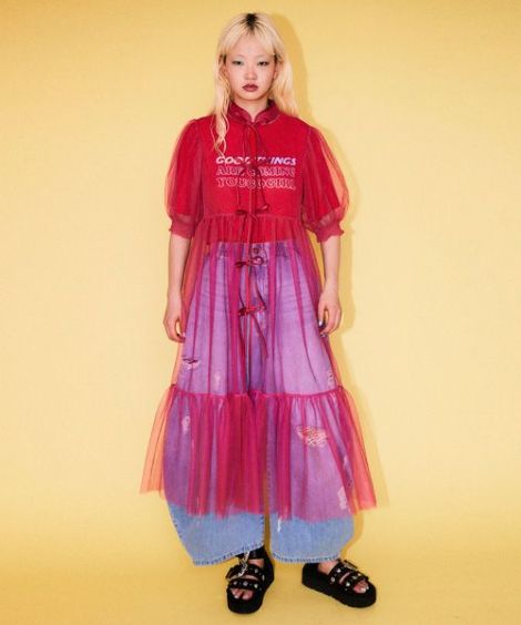 CHINA SHEER ONE-PIECE