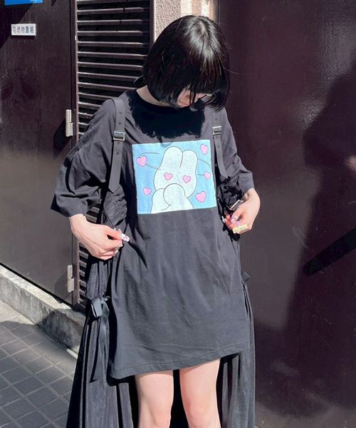 tシャツ 「nsn」siroiusagichan  BIG BIG Tシャツ レディース メンズ セール】【nsn】siroiusagichan BIG BIG Tシャツ（Tシャツ