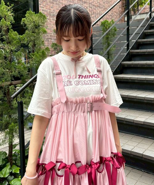 40%OFFセール SALE モル レディース FREE(Ladies') MOL candy stripe dangle T キャンディーストライプダングルTシャツ ベージュ 25春夏 レディース服 MOL 40%OFFセール SALE モル 子ども服 90cm-150cm candy stripe
