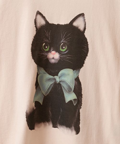 キャンディストリッパー ワッフル Tシャツ ワンピ 猫 ブラック BIG Candy Stripper - キャンディストリッパー ワッフル Tシャツ