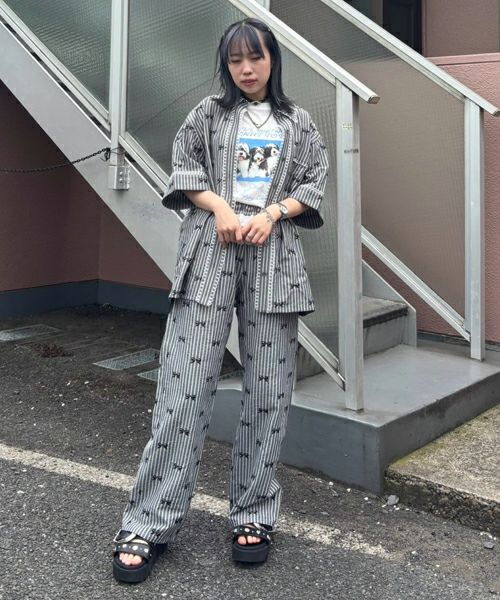 RIBBON STRIPE EASY PANTS | Candy Stripper（キャンディ