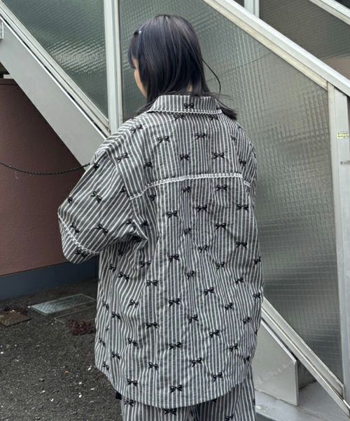 RIBBON STRIPE SHIRT | Candy Stripper（キャンディ ストリッパー