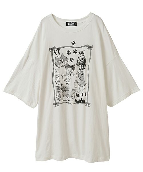 tシャツ MEOW MEOW CLUB BIG BIG Tシャツ レディース メンズ MEOW MEOW CLUB BIG BIG TEE | Candy Stripper（キャンディ