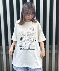 BEST FRIENDS FOREVER 半袖Tシャツ MY FRIEND FOREVER BIG TEE | Candy Stripper（キャンディ