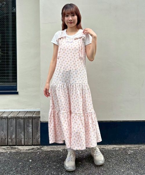 ワンピース moose's ribbon cami one-piece RIBBON TIERED CAMI ONE-PICE | Candy Stripper（キャンディ