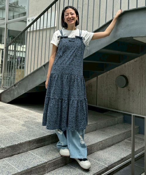 RIBBON TIERED CAMI ONE-PICE | Candy Stripper（キャンディ