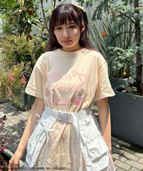 【MARRONCREAM】<br>WHAT DO YOU MEAN TEE