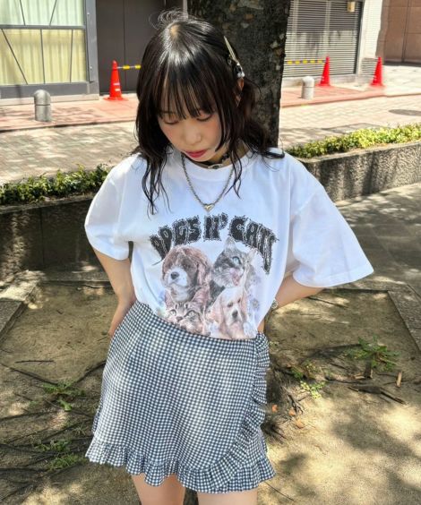 HELLO KITTY】GINGHAM CHECK BABY TEE | Candy Stripper