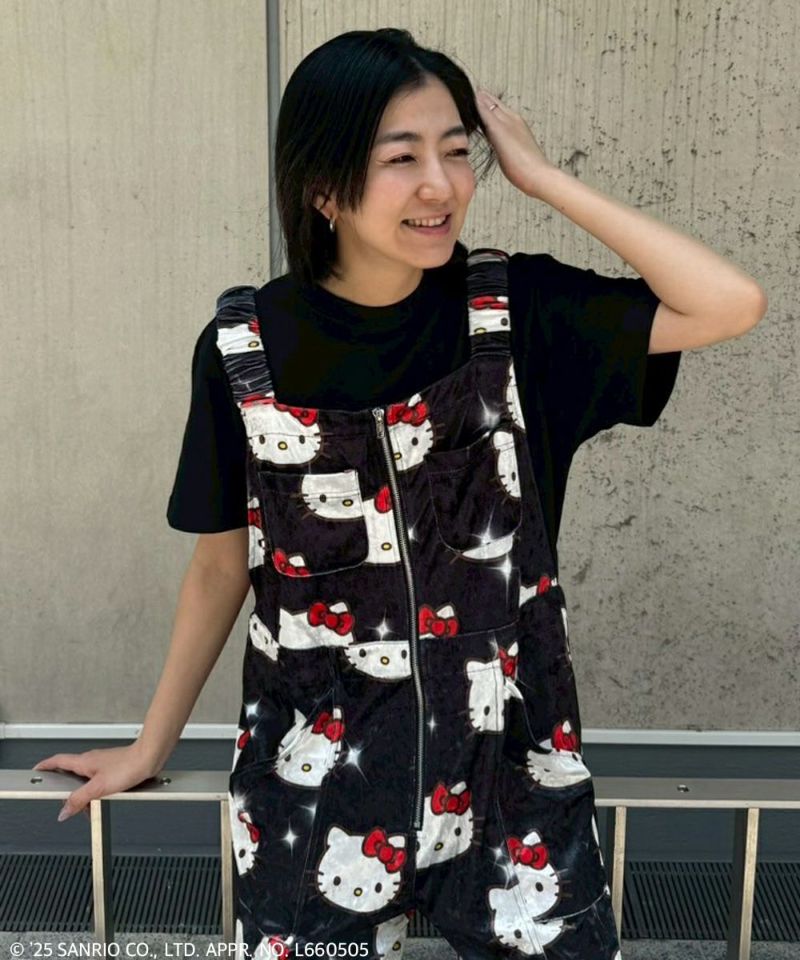 【CANDY STRIPPER】LOVE IN CANDY SALOPETTE HELLO KITTY】KILA KILA VELOUR SALOPETTE | Candy Stripper