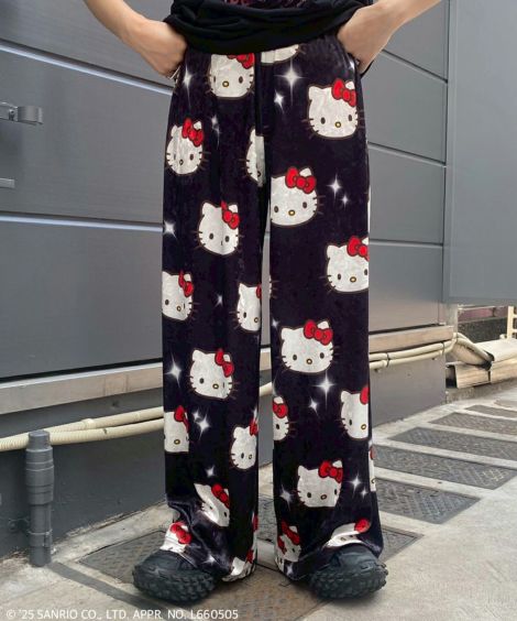 【HELLO KITTY】<br>KILA KILA VELOUR EASY PANTS