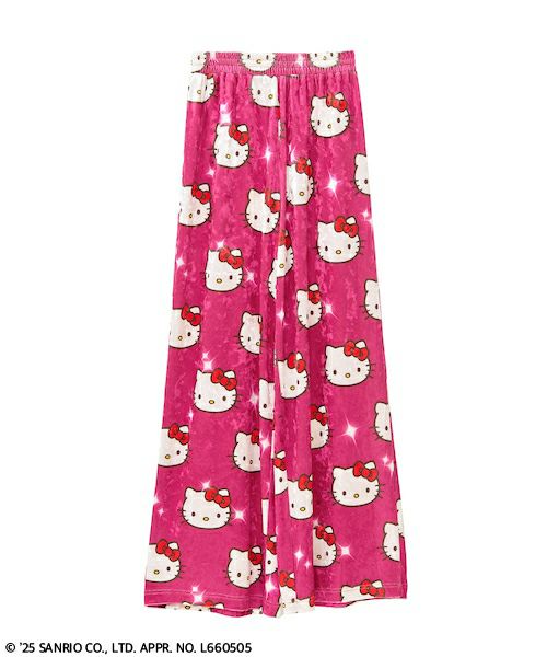 HELLO KITTY】KILA KILA VELOUR EASY PANTS | Candy Stripper