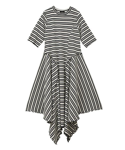 MULTI BORDER FLARE ONE-PIECE | Candy Stripper（キャンディ